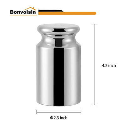 Pesa Calibración 2 Kg Bonvoisin, M1, Acero Carbono, Cromado.