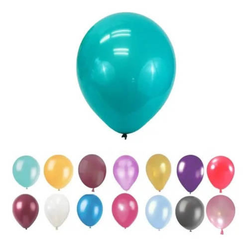 Globos Perlados X 50 10 Pulgadas Cotillon Decoracion Fiesta Color Turquesa