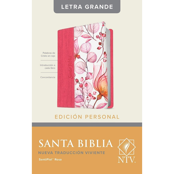 Biblia Ntv Letra Grande Ed. Personal Fiusha Flores Imit Piel