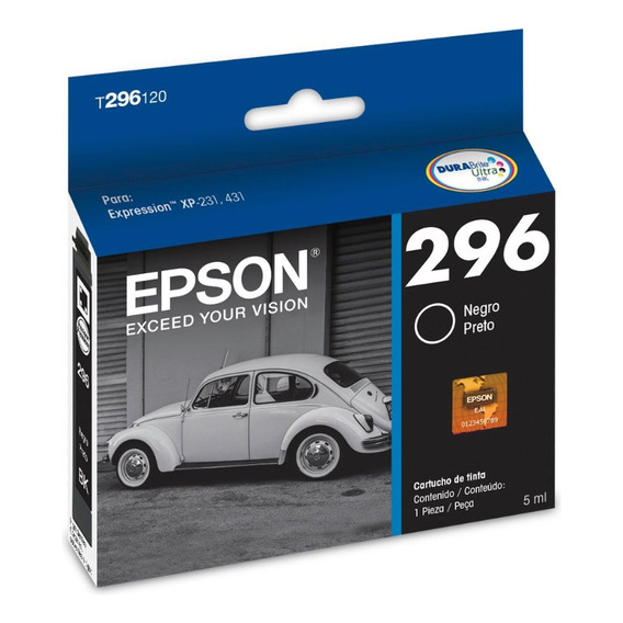 Cartucho Epson T296 Negro Original Xp231 241 431 441