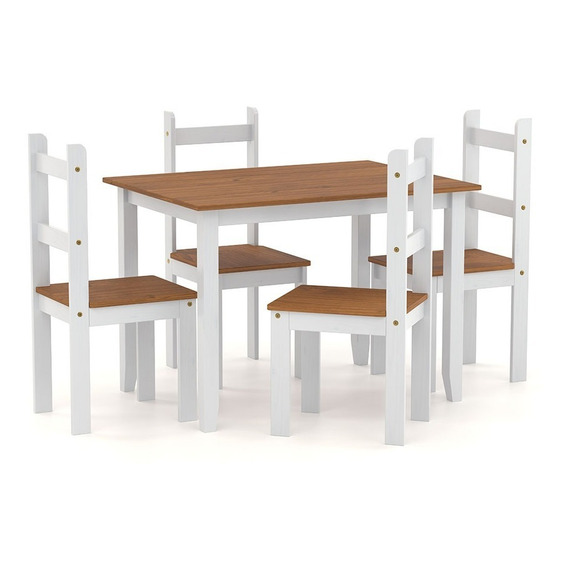 Juego De Comedor Mesa + 4 Sillas Madera Maciza - Lcm