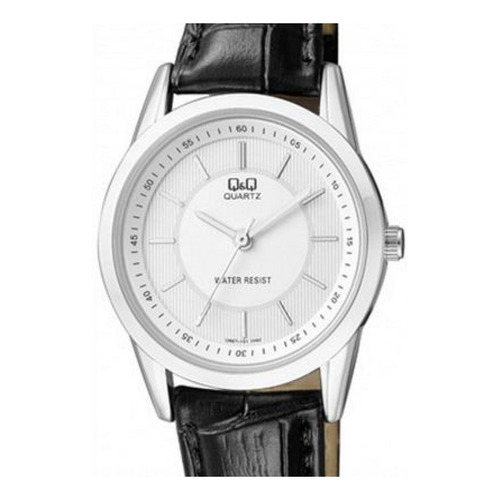 Reloj Para Mujer Q&q Qz49j301y Negro Color del bisel Plateado Color del fondo Blanco