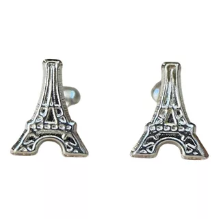 Broqueles  Torre Eifel  Plata  Ley 925 Bro009 8mm