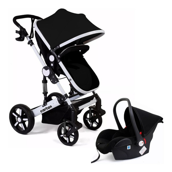 Cochecito de paseo Cartan STL500 Plus negro con chasis color blanco