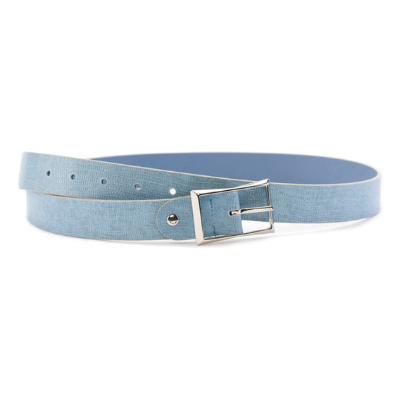 Cinturón Reversible Mujer Piel Tejus Prada Mx 370295 Color Azul claro Diseño de la tela Lisa Talla 100.0