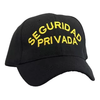 Gorra Seguridad Privada Negra Bordado Amarillo-fosforescente