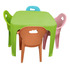 Mesa verde sillas colores