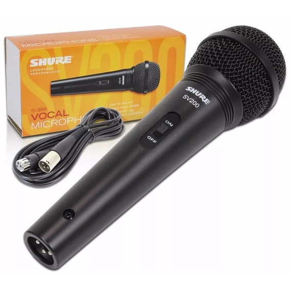 Microfono Shure Sv200 Con Cable Xlr 4,5 Mts De Mano Vocal