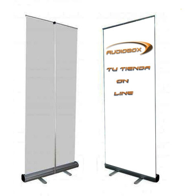 2 Pz Roll Up Porta Banner Display De Aluminio 80cm X 2 Mts