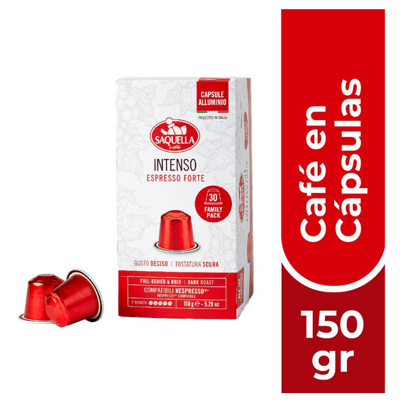 Saquella Café Intenso Estuche Cálsulas Para Nespresso 150 Gr