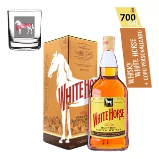 Whisky White Horse Com Selo Original E Caixa 700 Ml + Copo 