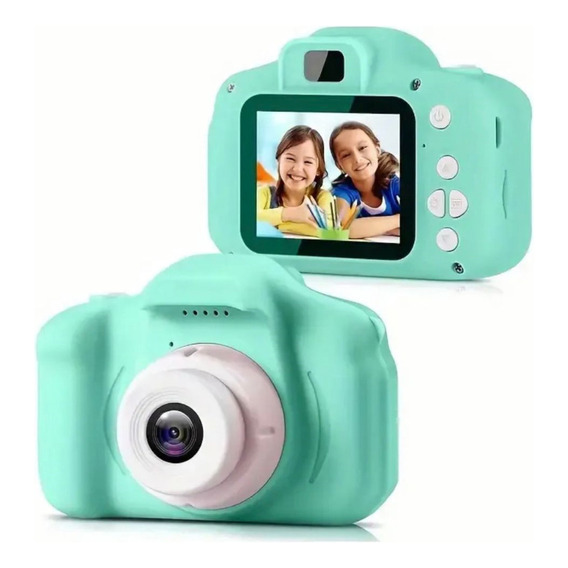 Mini Camara Digital De Fotos Recargable Con Juegos Inafntil Color Verde