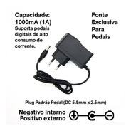 Fonte Pedal 9v 1a Slim Bivolt Filtrada Nano Micro Mini Pedal