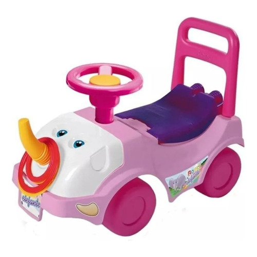 Caminador pata pata auto Rondi Andarin pata-pata elefante con sonido y barra de empuje color rosa