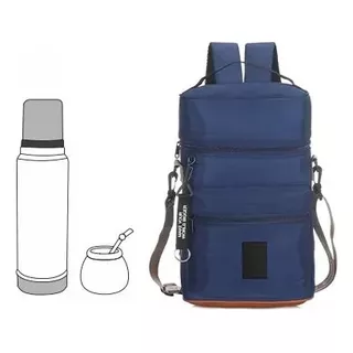 Bolso Mochila Matera Trendy Amplia Porta Termo Mate 