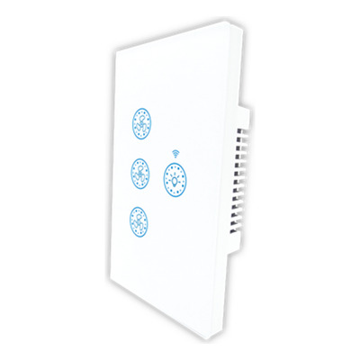 Interruptor Smart Ventilador Blanco Tapa Vidrio Tbcin