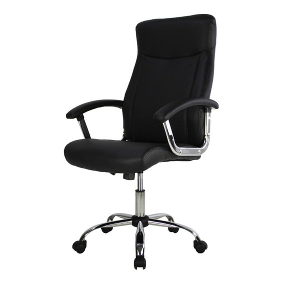 Silla De Oficina Ejecutiva Ergonómica Bolzano Mundo In Color Negro Material del tapizado PU