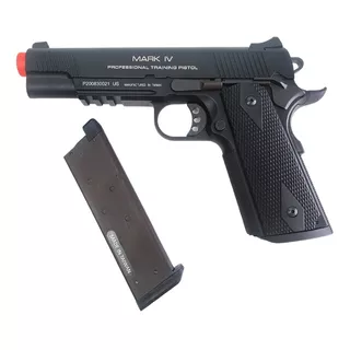 Pistola De Airsoft 1911 Mk4 Ptp Preta 6mm Gbb