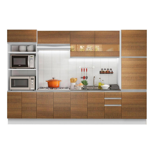 Madesa Armario De Cocina Completo 330cm Roma 01 Color Blanco/Marrón