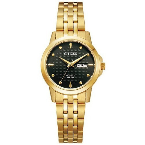 Reloj Citizen Quartz Analog Eq060359f Mujer Color de la malla Dorado Color del bisel Dorado Color del fondo Negro