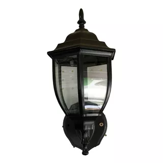 Farol Colonial Negro   En Metal Y Vidrio 