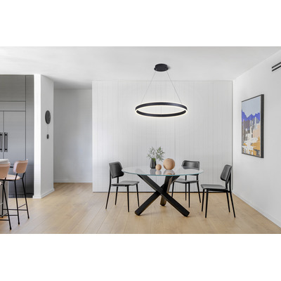 Colgante Bi Led 60cm Negro Diseño Moderno L9772 72w Mks