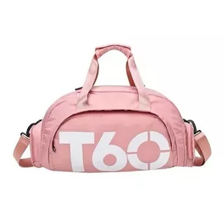 Mochila Que Vira Mala Bolsa De Viagem Esportiva Impermeável Cor Rosa-claro