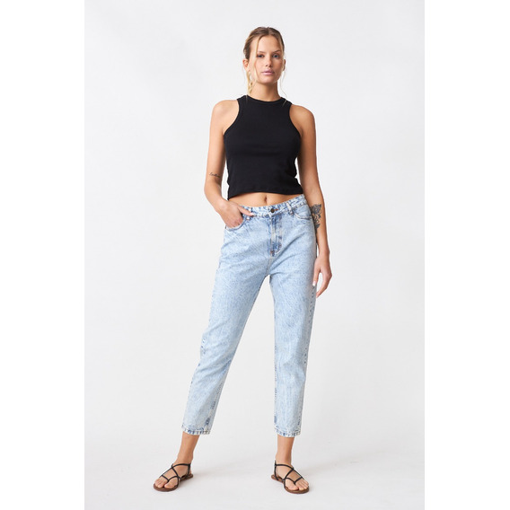 Jean Denim Mujer Billabong Mom Old School Blue