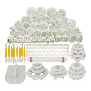 Kit De Pasteleria Con 68 Cortadores Moldes Fondant Pastele