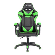 Cadeira De Escritório Pctop Strike 1005 Gamer  Preta E Verde Com Estofado De Couro Sintético
