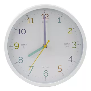 Reloj De Pared Analógico Coloridos Números 22x22cm