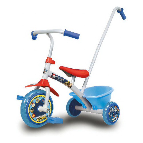 Triciclo Infantil Paw Patrol Con Barral De Empuje Color Celeste