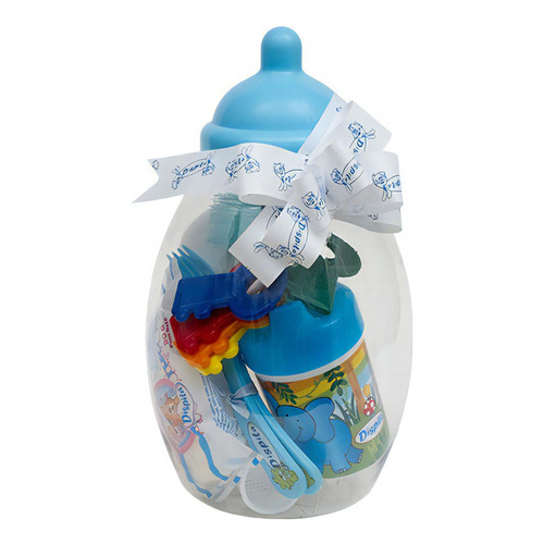 Super Mamadera C/ Accesorios Ideal Baby Shower Dispita 10521 Color Celeste