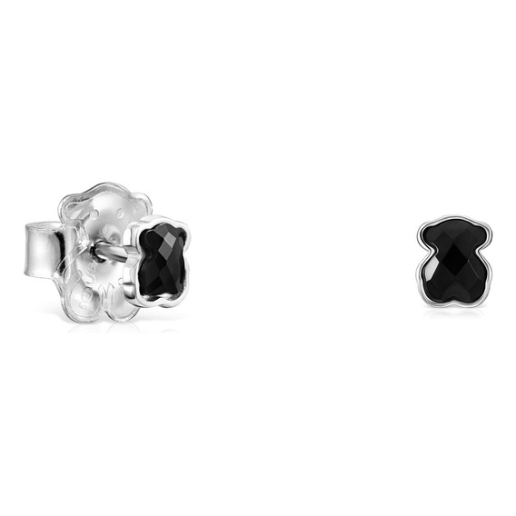 Pendientes Tous Mini Onix De Plata Con Ónix Color Negro