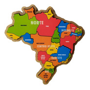 Quebra Cabeça Brasil Mapas E Regiões P Em Madeira