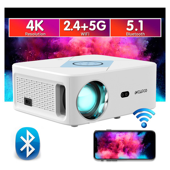 Proyector Vegoos Wifi Profesional Android 2.4g/5g, 17000 Lúmenes, 1080p (soporte 4k), Proyector De Cine En Casa De 50000 Horas Para Smartphone/pc/laptop/ps5/tv Tvstick/excel/ppt