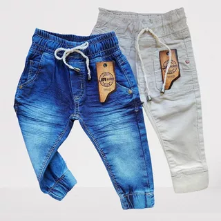 Combo 2 Calças Jeans Bebe Menino Com Elastano Pronta Entrega