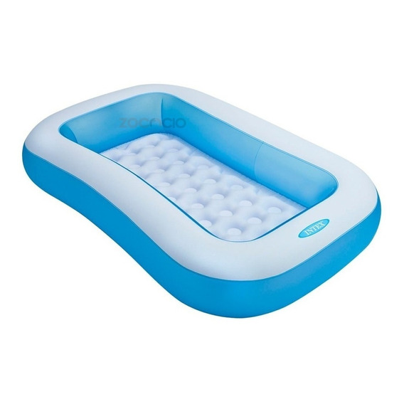 Piscina inflable rectangular Intex 57403 de 166cm x 100cm x 28cm 102L azul y blanca