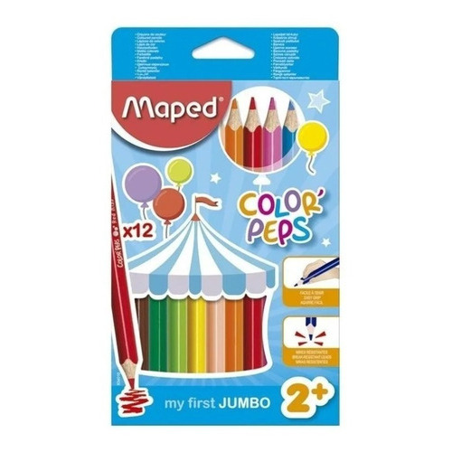 Lapices De Colores Maxi Jumbo Color Peps X 12 Maped