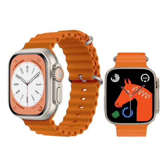 Reloj inteligente Isdewatch T800 Ultra 2 Smartwatch Función De Doble Toque Llamadas Notificaciones Deportes Sensor De Ritmo Cardiaco Naranja