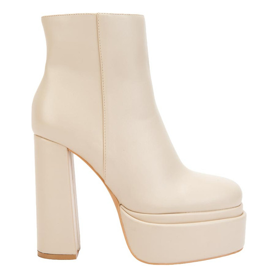 Bota Charol Doble Plataforma Belinda Peregrin Latte Mujer 