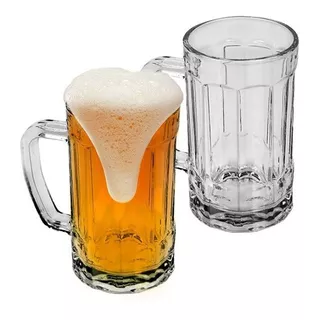 Conjunto Com 2 Canecas De Chopp, Cerveja Bebida Vidro 400 Ml