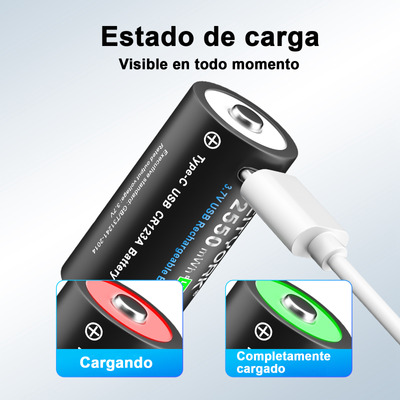 Cable De Carga Usb Tipo-c De 3.7v 16340 4 Pc Plias Recargale