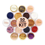 Glitter Pigmento Flocado Bitarra Asa De Borboleta Kit Com 50
