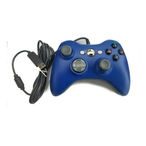 Control Joystick Usb Alambrico Compatible Con Xbox 360 Y Pc Color Azul