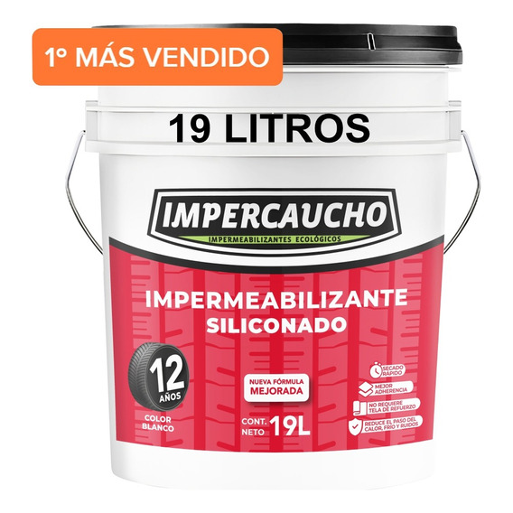 Impermeabilizante Impercaucho 12años Siliconado Mejorado 20m