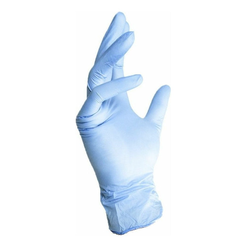Guantes descartables antideslizantes Ambiderm color azul cielo talle S de nitrilo x 100 unidades