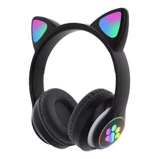 Fone De Ouvido Over-ear Gamer Sem Fio Cat Stn-28 Preto Com Luz Led