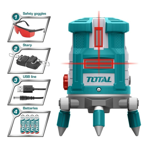 Medidor Nivel Laser Rojo Autonivelante Industrial Total