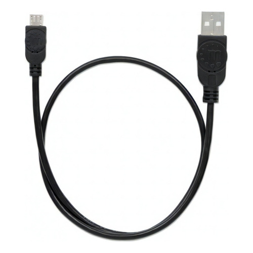 Cable Usb - Micro Usb Manhattan 325677 Negro, Macho, 50cm